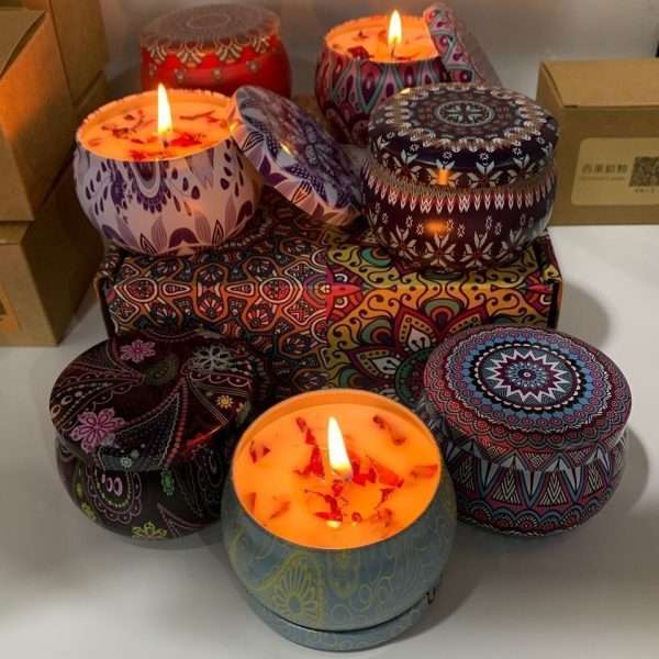 4 Piece combo flower aromatherapy candles